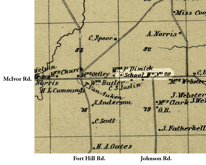 Ontario Cty 1859 Map Phe-25 Excerpt